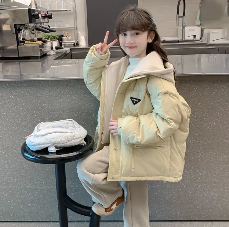 女童棉衣加厚假两件冬装2025新款儿童韩版棉袄女孩棉服外套冬款