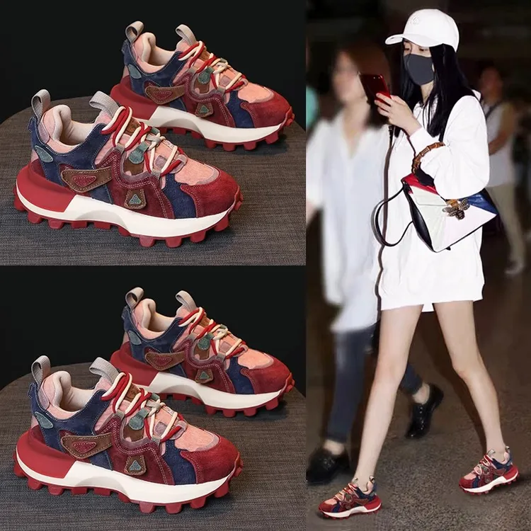 赫莉莲欧洲站运动老爹鞋女2025春秋季新款厚底时尚百搭小众高级感
