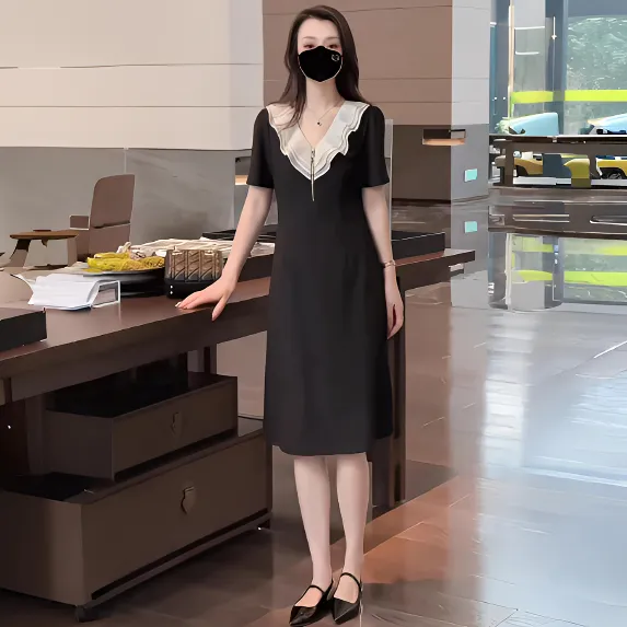 简约时尚百搭连衣裙女2025夏季新款宽松连衣裙女款爆款2025新款