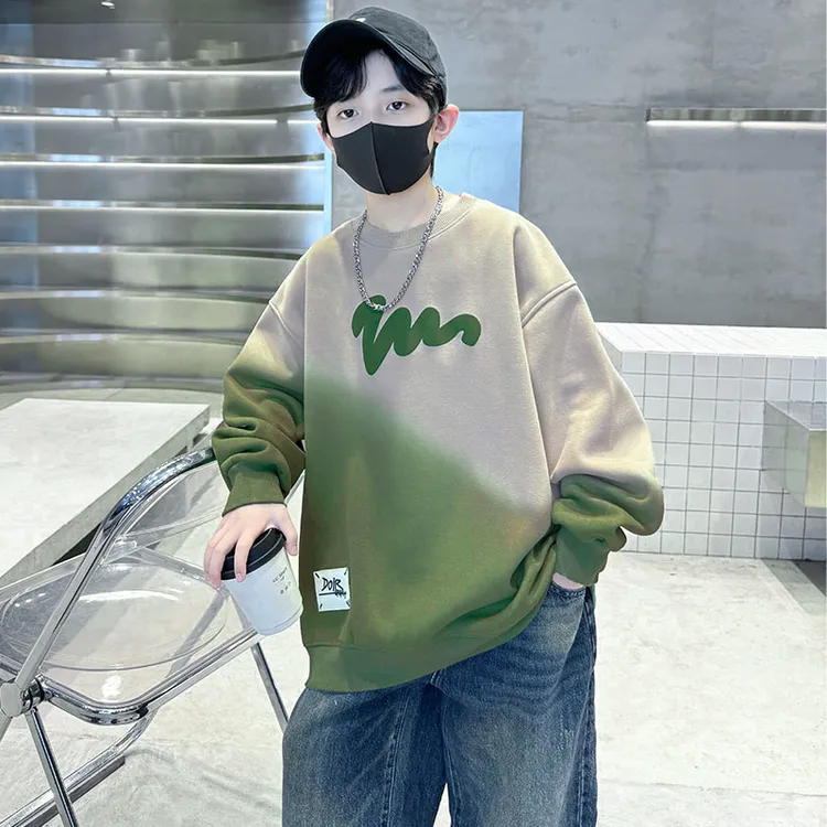 男童卫衣冬季中大童加绒冬装加厚2025新款儿童宽松休闲运动秋冬款