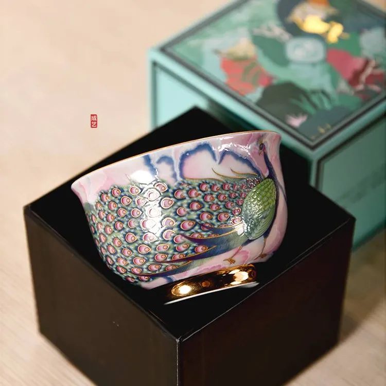 成艺 孔雀系列 反口手心杯茗津杯融香介杯龙胆壶品壶 手工