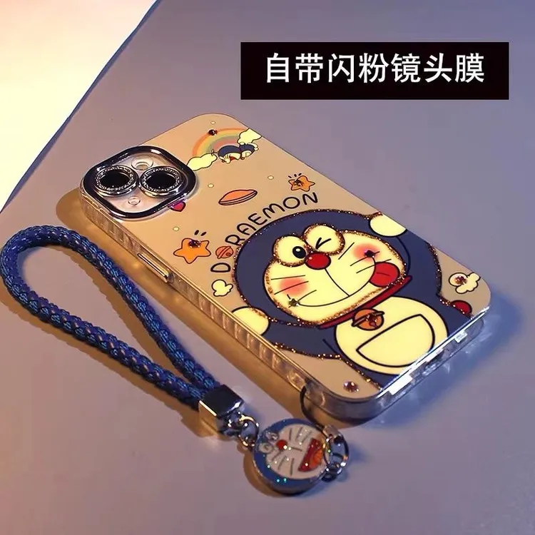 蓝光叮当猫苹果15pro手机壳iPhone14高级13promax全包12pro防摔11