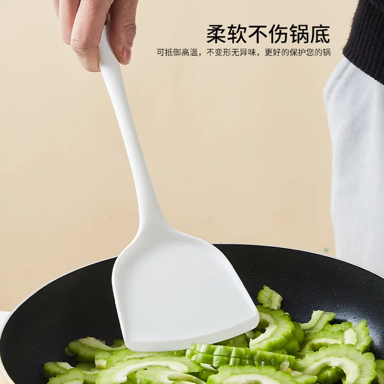 喜之助】加长铲子不伤不粘锅专用锅铲 硅胶家厨房用炒菜铲防烫厨具