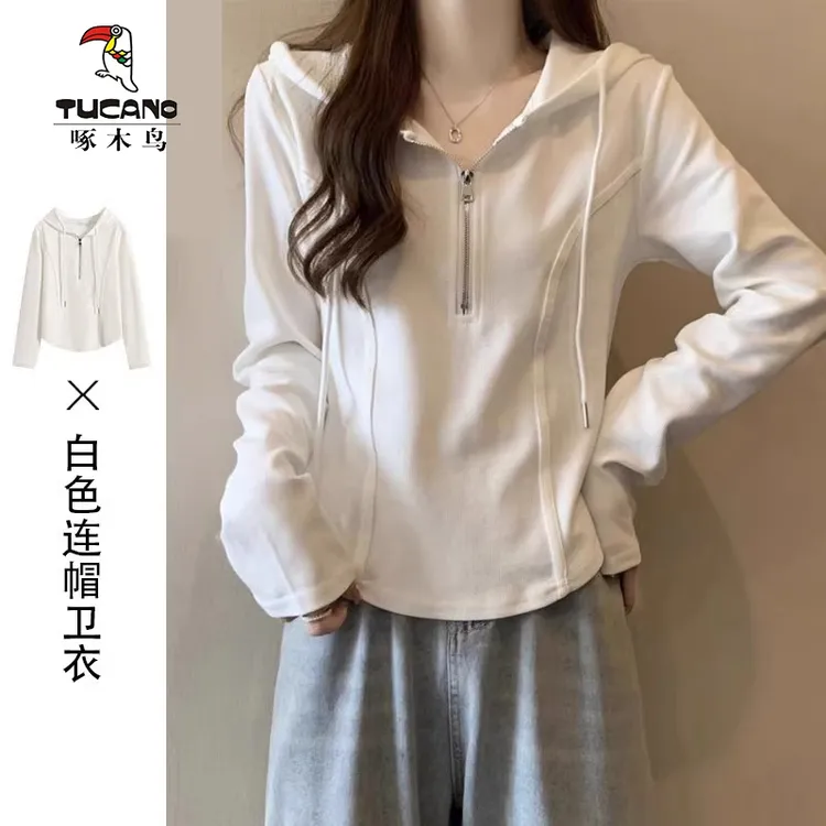 啄木鸟正品设计感早春秋款2025小众显瘦百搭时尚女装洋气减龄上衣