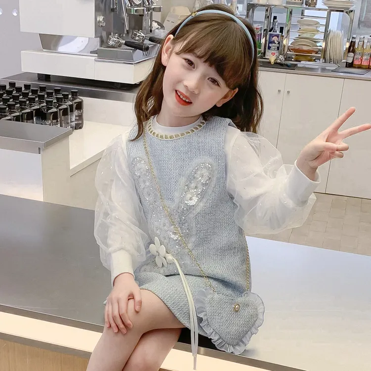 女童春装连衣裙2025新款儿童洋气女孩春秋季裙子甜美两件套公主裙