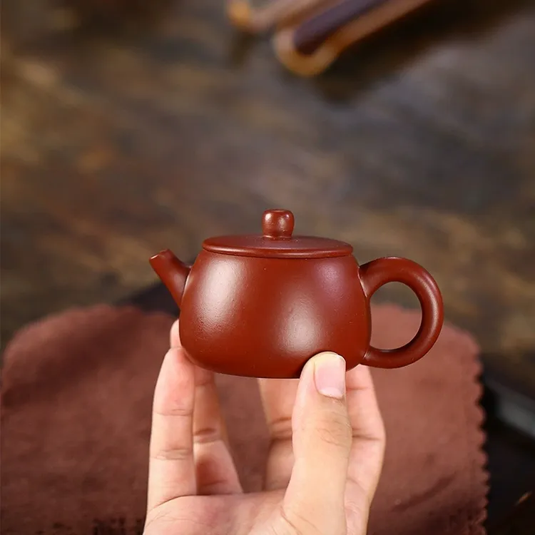 宜兴手工大口188孔大红袍 80CC小容量紫砂茶壶茶具功夫茶具