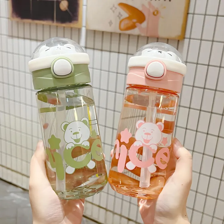 卡通夏季水杯子可爱松弛感儿童吸管杯学生防耐摔便携运动产妇防漏