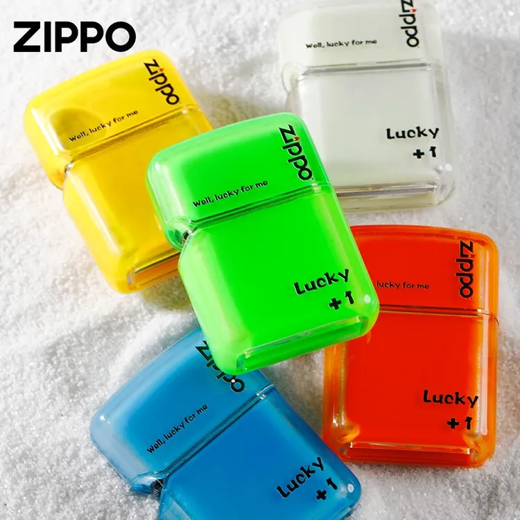 ZIPPO创意打火机夜光流沙亚克力透明外壳DIY煤油打火送男友打火机