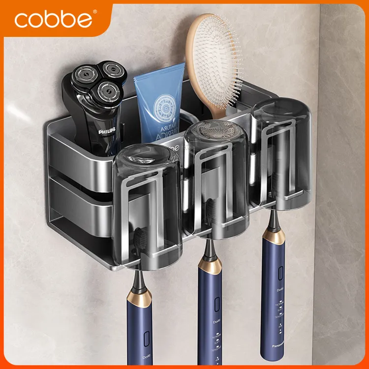 卡贝牙刷置物架免打孔壁挂式卫生间牙刷杯子架子漱口杯架新款置物