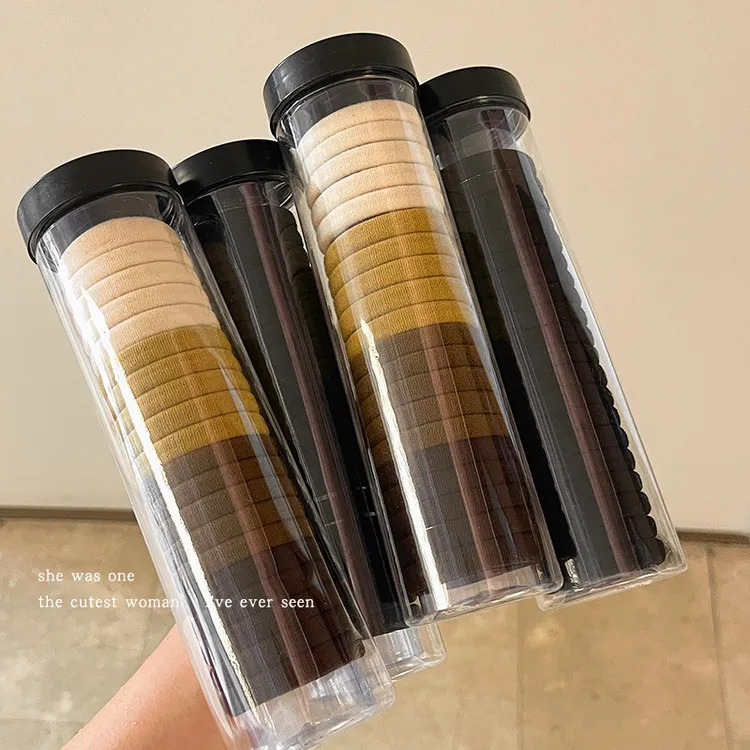 罐装女生扎头发头绳高弹力耐用发绳黑色发圈皮套橡皮筋2025年新款