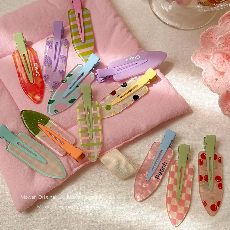 韩式彩色发夹女2025新款甜美发卡前额刘海侧边卡通可爱夹子头饰品