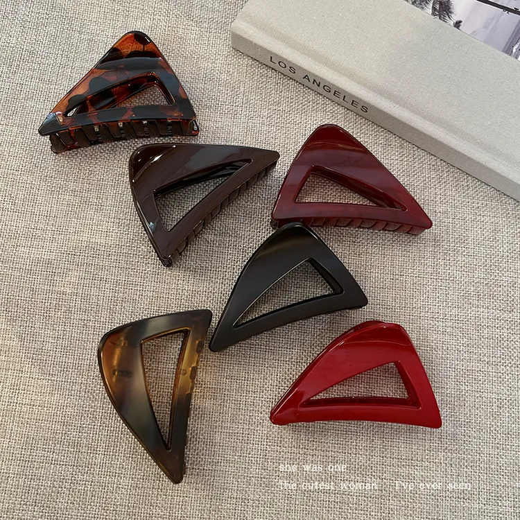 高级感三角形抓夹女后脑勺发夹鲨鱼夹气质发卡夹子发量少头饰发饰