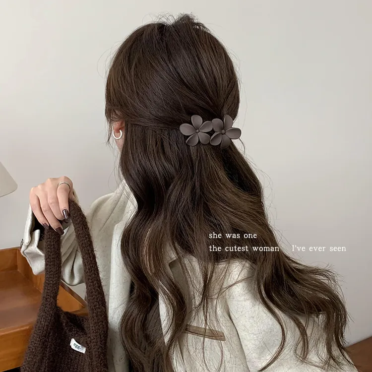 花朵鸭嘴夹花花抓夹盘发发夹后脑勺一字夹女2025新款发卡夹子头饰