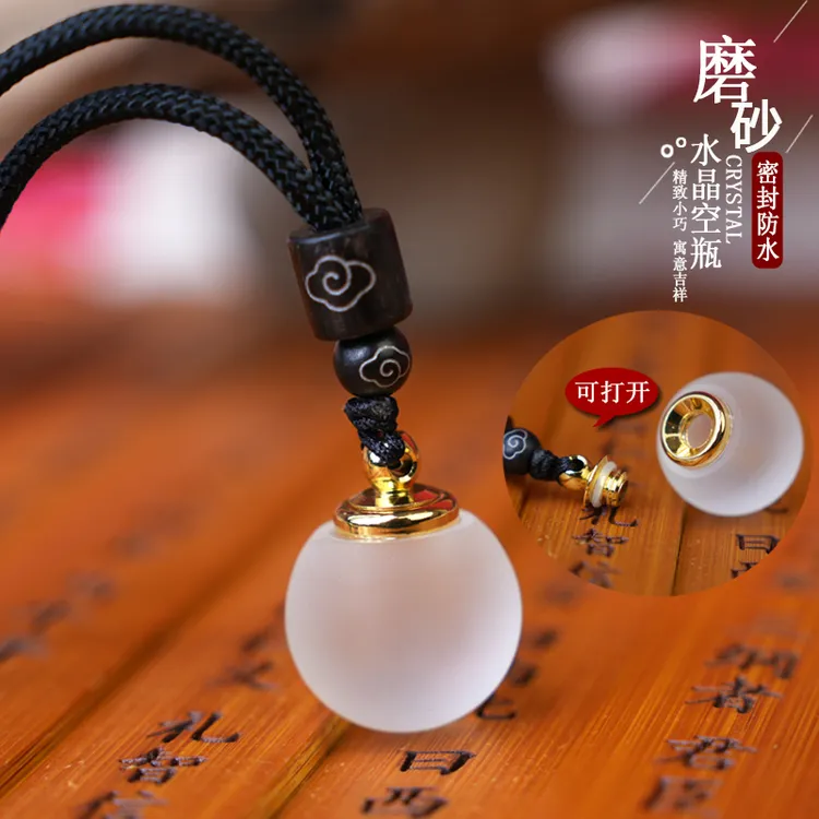 非金属布艺吊坠 磨砂空瓶吊坠可打开装东西小吊坠装胎毛胎发项链
