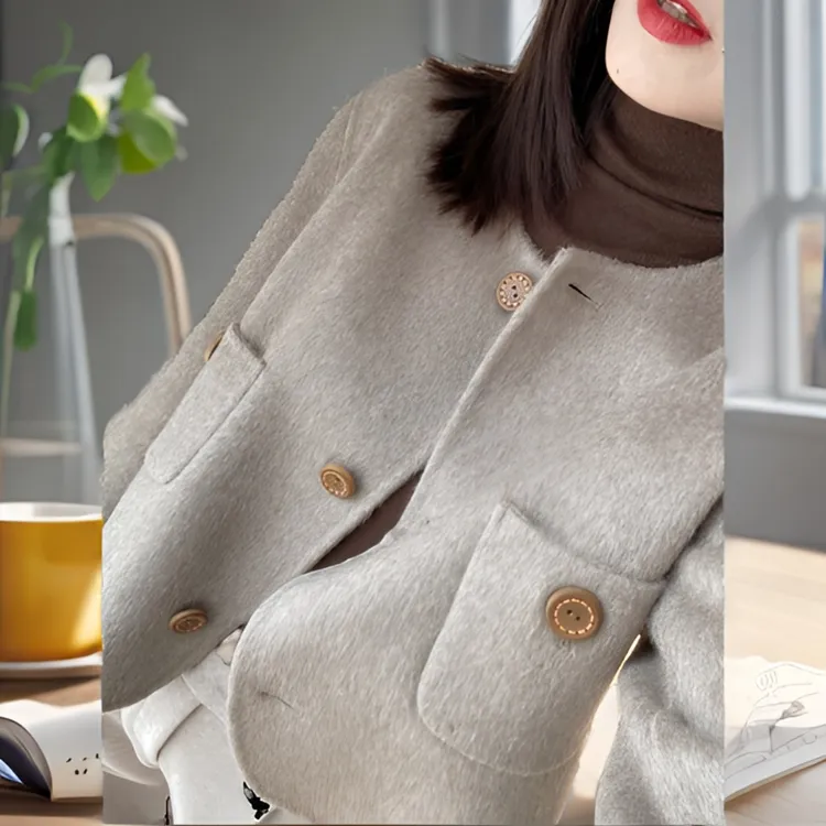 小众高级感短百搭美拉德宽松洋气显瘦女式秋冬短款新款双面连衣裙