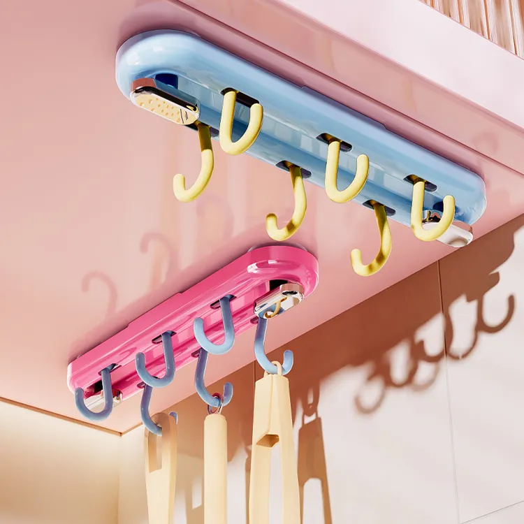 诺室多巴胺联排旋转万向吸盘挂钩一排厨房免打孔置物架强力承重