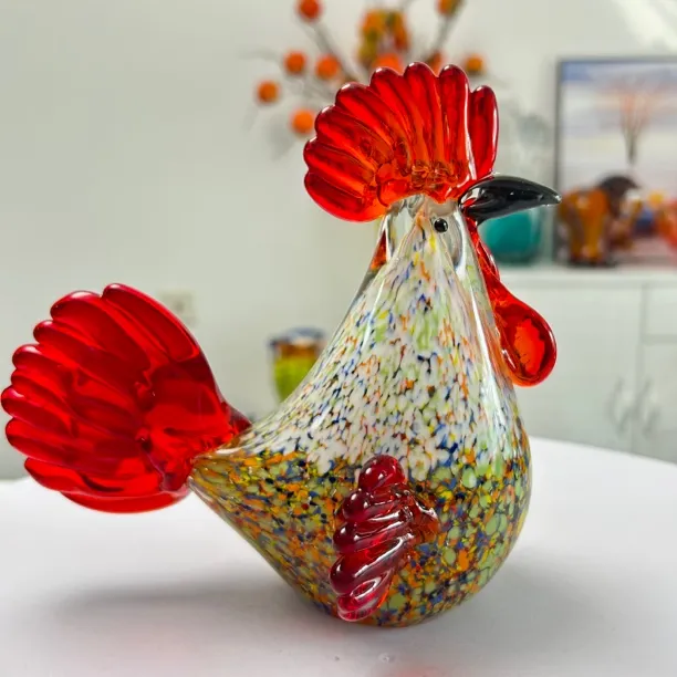 淄博非遗纯手工“大吉大利“鸿运当头”吉祥如意”琉璃咕咕鸡高档摆件