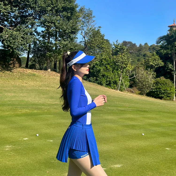 高尔夫女装冰丝女长袖防晒透气速干球衣透气高弹力时尚显瘦套装女