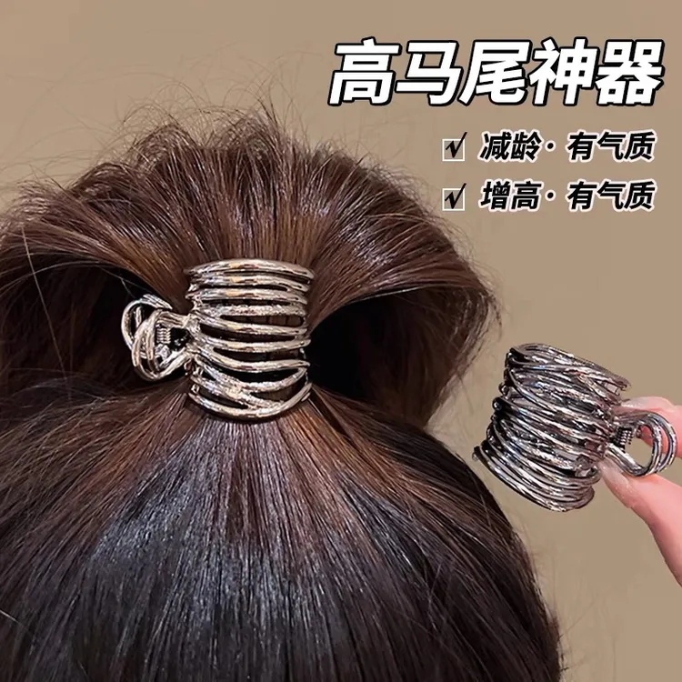 高马尾发夹女小号抓夹后脑勺2025新款小众简约外出百搭鲨鱼夹发饰
