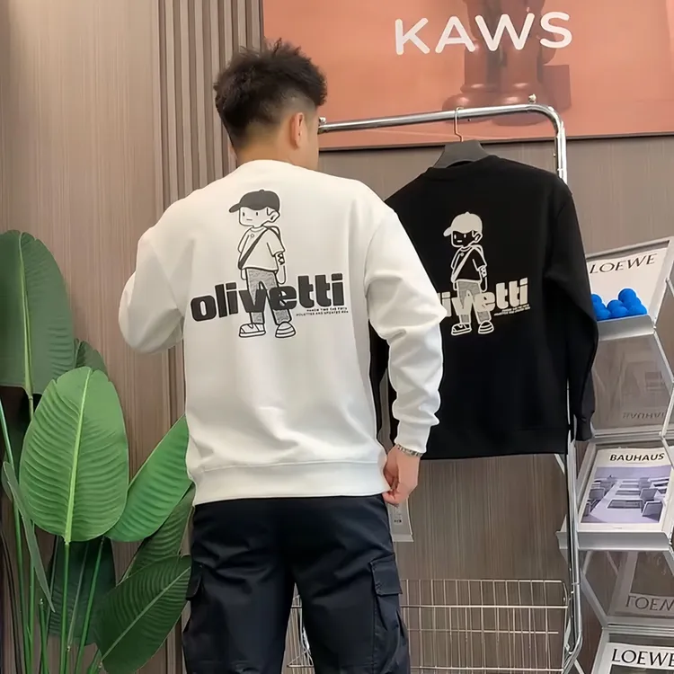 秋冬新款潮流男卫衣潮牌创意印花长袖休闲百搭套头外衣圆领打底衫