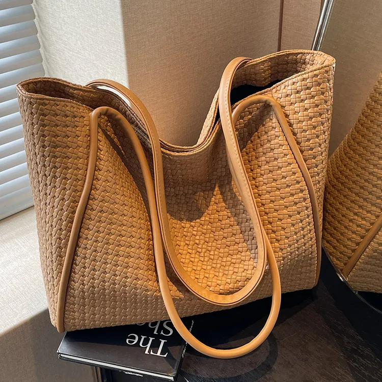 仙茉大容量包包女2025新款托特包高级感小众单肩包时尚百搭通勤包