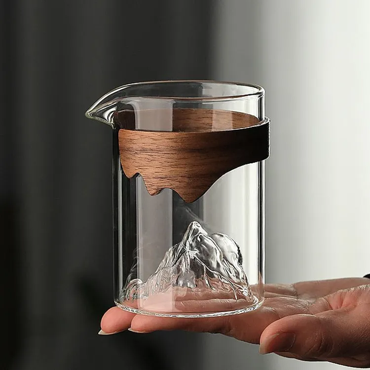 高档观山公道杯玻璃分茶器日式透明倒茶公杯防烫功夫茶喝茶公平杯