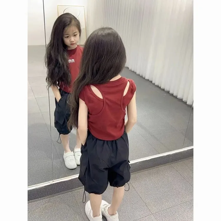 女童背心套装2025夏季新款童装女孩炸街洋气独特洋气时髦女童装