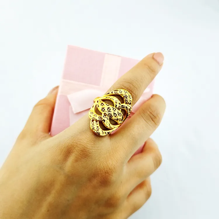 铜合金戒指 戒指时尚 百搭女士金枝女生饰品精美女款古可调节开口