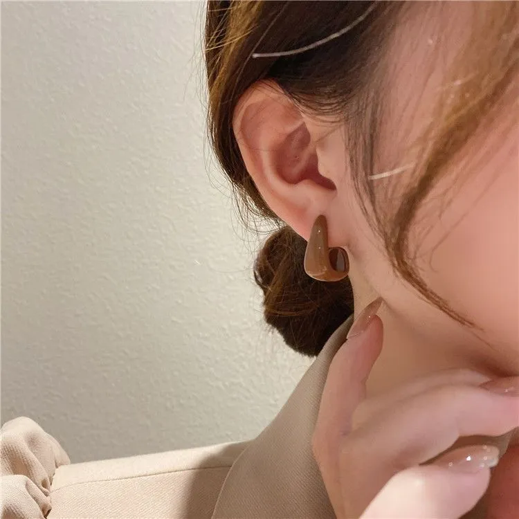 铜合金耳饰 复古法式耳环女新款潮高级感轻奢小众ins气质耳钉耳饰