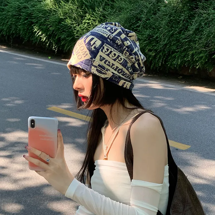 堆堆帽包头帽女韩版复古薄款懒人头巾月子帽帽子网红时尚百搭夏季