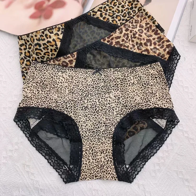 2342维密豹纹中腰性感无痕薄款抗菌透气女士内裤