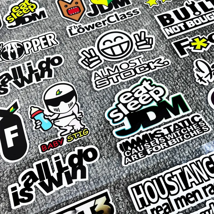 JDM摩托车反光初心者贴纸赞助商车贴防水汽车遮划痕个性头盔贴花