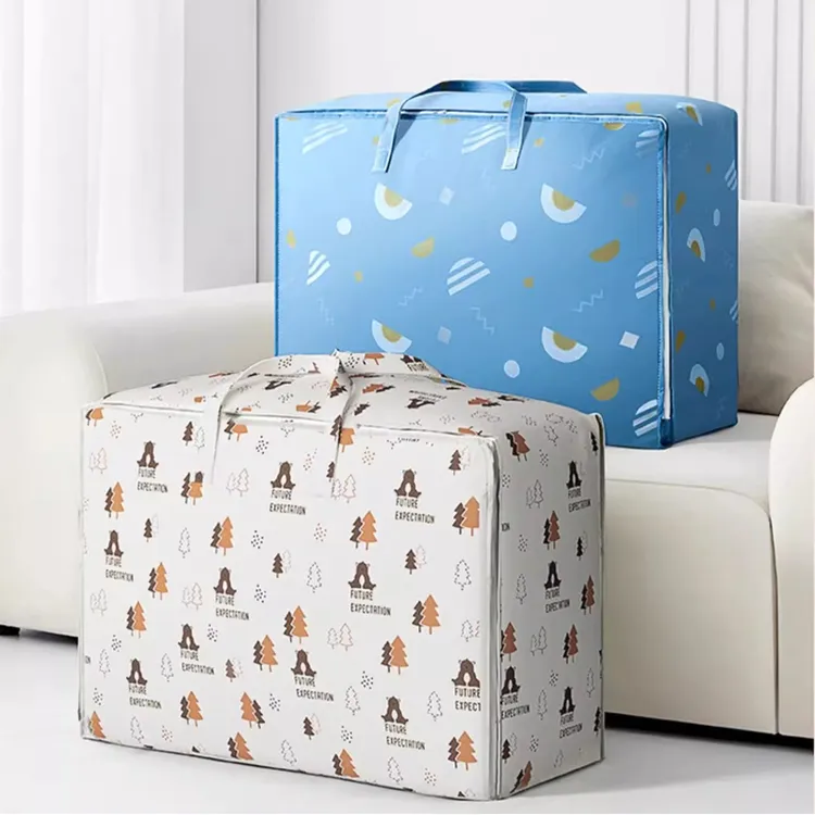 喜家家收纳袋家用大容量防水防潮衣物搬家打包棉被袋子大号行李袋