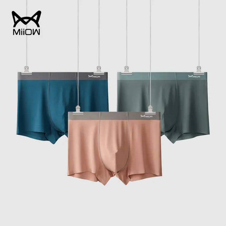 猫人【10A抑菌】经典无痕男士四季新款中腰舒适透气平角内裤舒服透