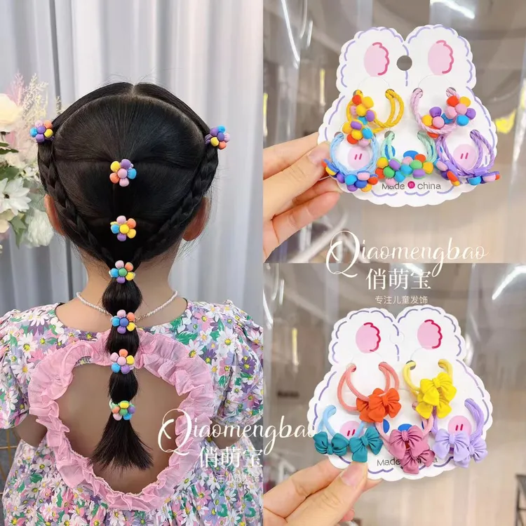 【俏萌宝】发饰新品五色花头绳发圈皮筋小女孩扎头绳头饰发绳可爱