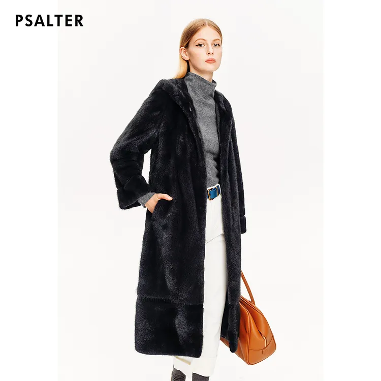 【整貂】PSALTER诗篇水貂毛剪绒高低毛连帽大衣皮草冬款