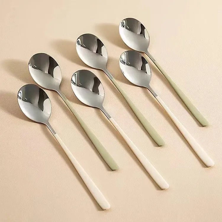 精致高颜值家用勺子喂饭勺学生吃饭勺汤勺网红勺韩式便携长柄勺子