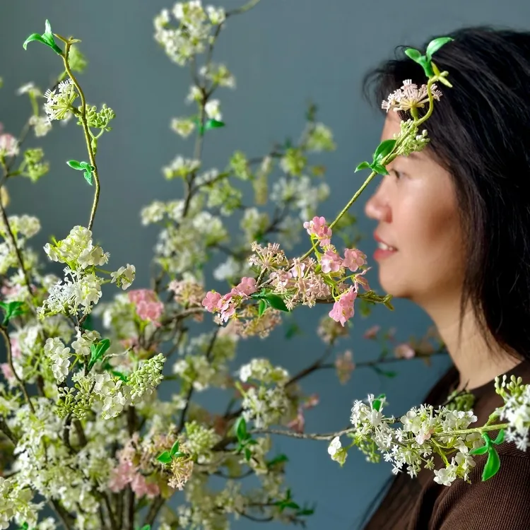 自然高端仿真绿植仿真雪柳碎花仿真花假花客厅餐厅卧室电视柜摆饰