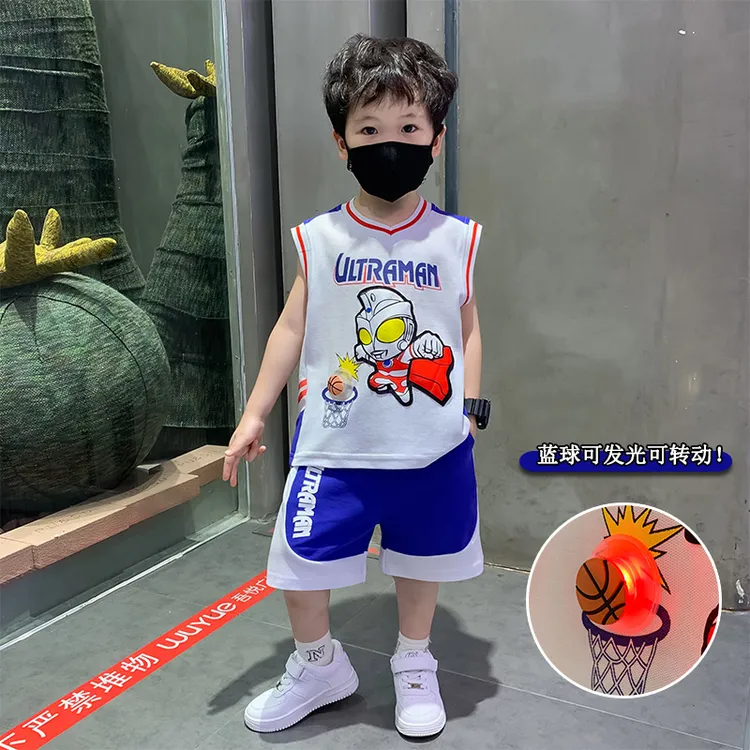 奥特曼衣服夏装夏天夏季套装无袖衣服2026新款儿童背心宝宝童装潮