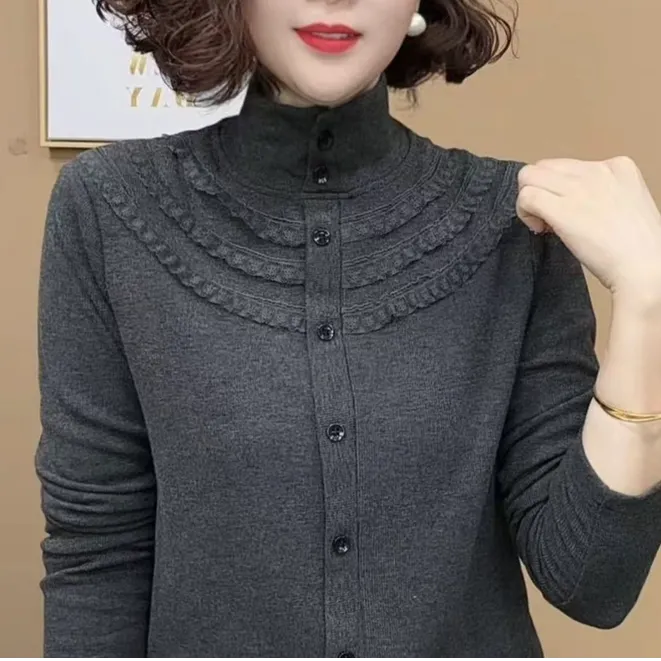 2024新品上新冬季洋气百搭长袖减龄显瘦气质女士上衣#9210