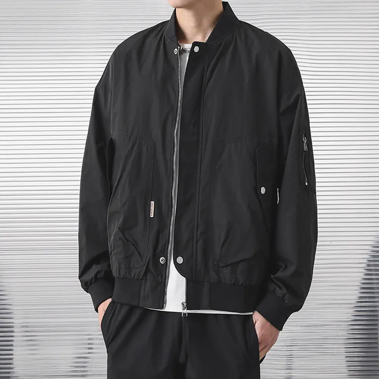 休闲潮流夹克外套户外运动休闲男外套秋冬保暖大码男休闲夹克外衣