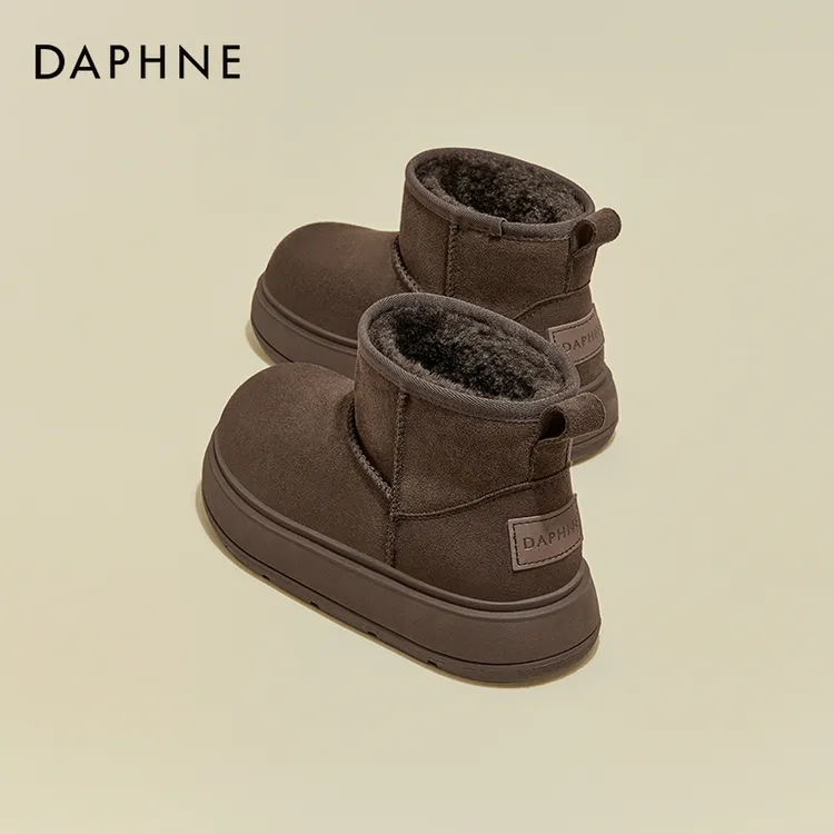 达芙妮厚底雪地靴女款2025年秋冬新款百搭轻便舒适加绒棉鞋棉靴子