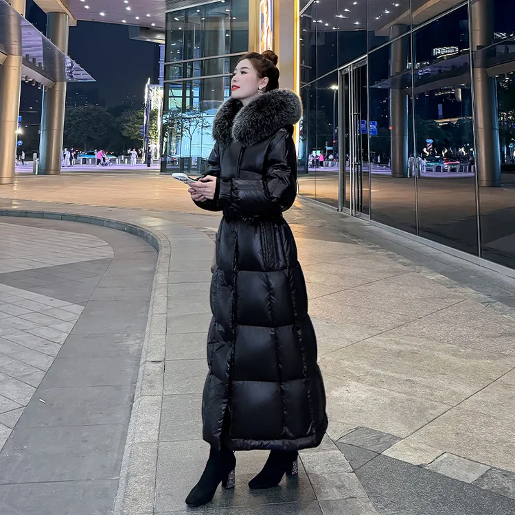 超大狐狸毛领羽绒服女长款2025冬装新款加厚过膝显瘦东北保暖外套