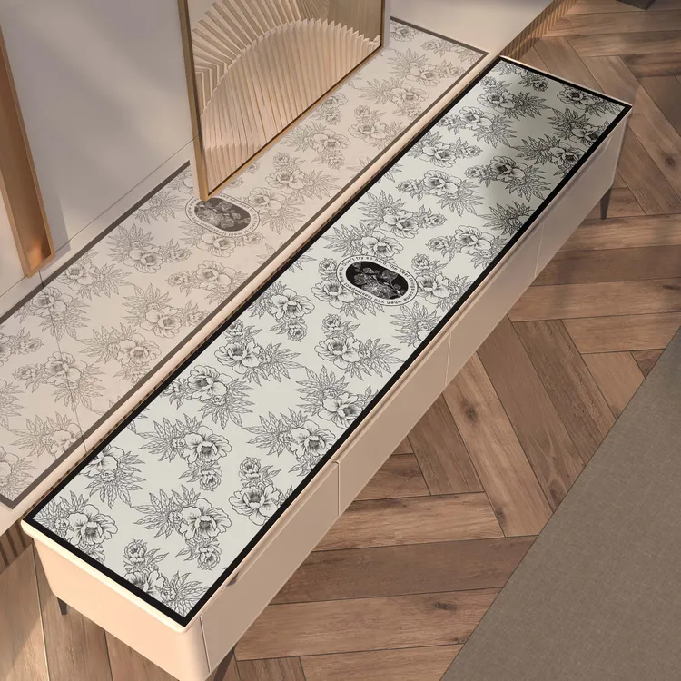 美式电视柜台面垫子桌面垫长条垫轻奢高级感餐边柜台面保护垫鞋柜