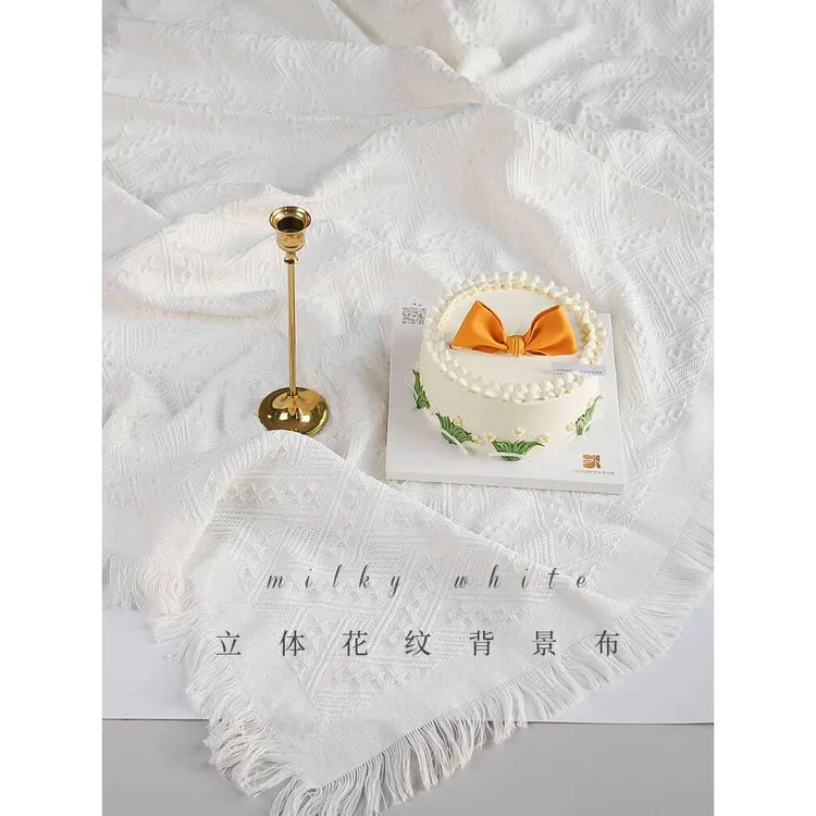 拍照背景布ins风小摆件网红美甲蛋糕宝宝摄影白色桌布毯装饰道具