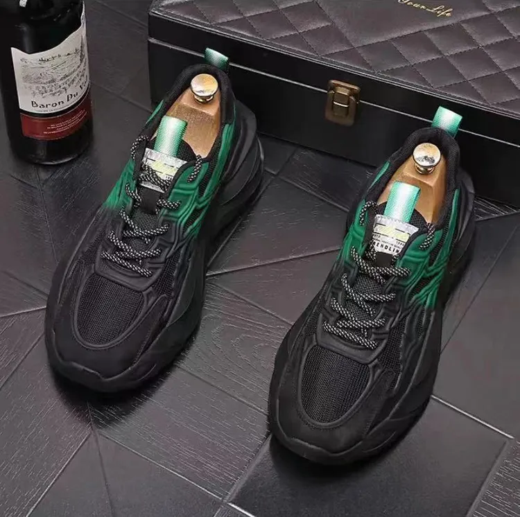 夏季时尚休闲男士百搭透气潮鞋厚底韩版网面潮流增高网红鞋老爹鞋