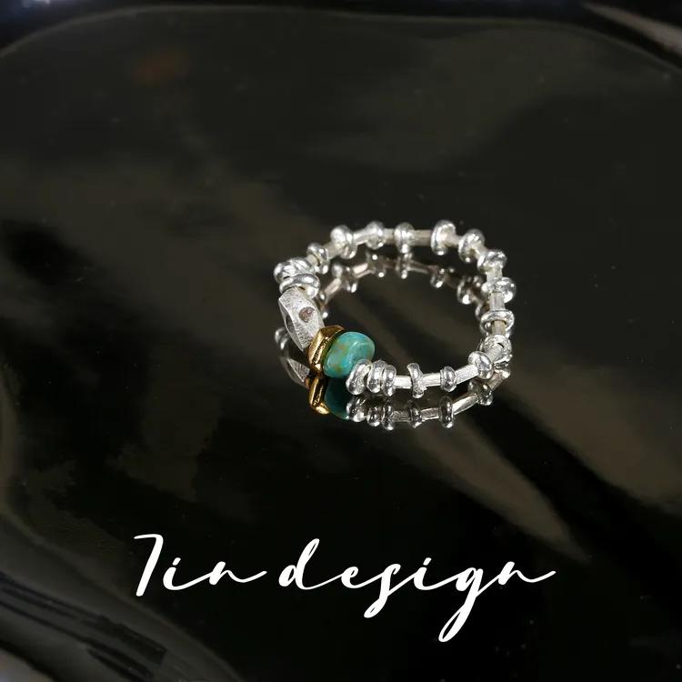 925银戒指 7in【天青】原创小众设计复古手作925男女同款戒指