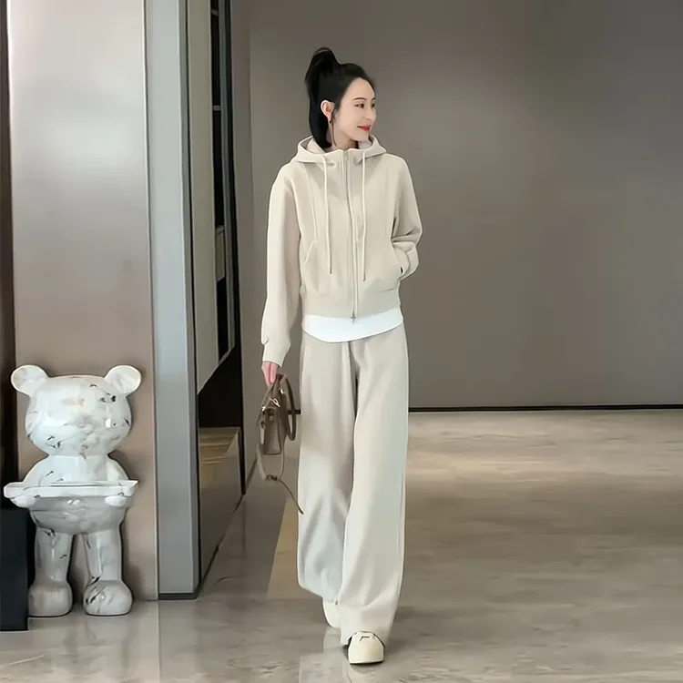 高级感休闲运动服套装女装2025春秋爆款宽松时尚洋气卫衣两件套潮