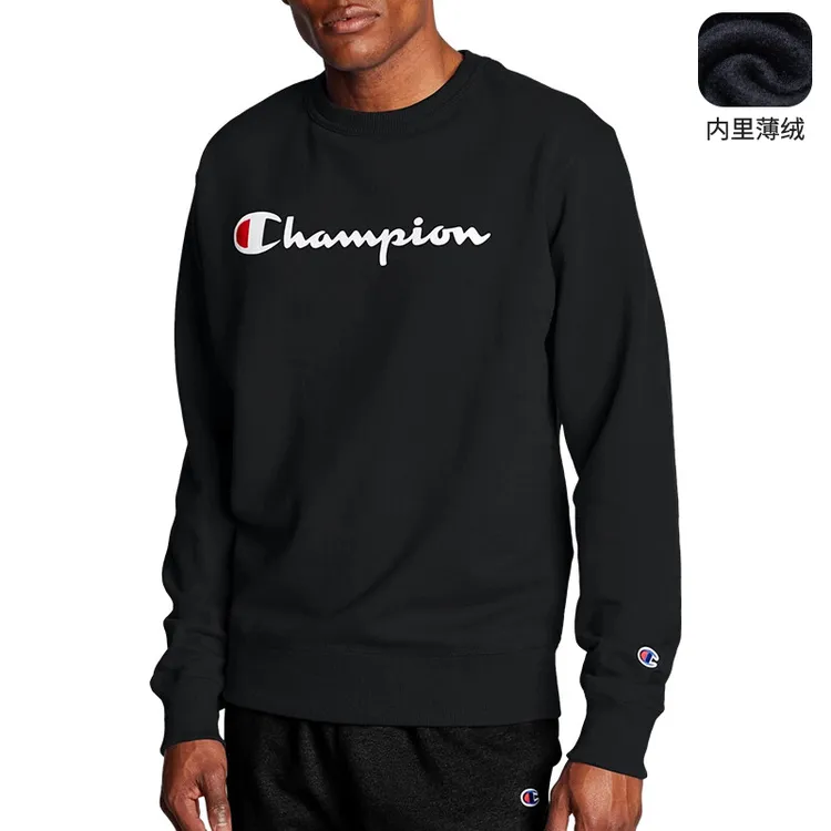 CHAMPION男女同款字母LOGO加绒保暖圆领卫衣时尚秋冬上衣GF88H