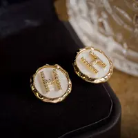 铜合金耳饰 【奢侈感】简约东大门气质女神百搭耳钉 A244